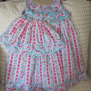 Set 2 Matching girl floral jumper & 18" doll dress